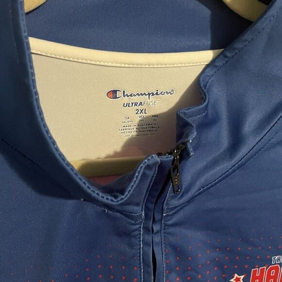 NWT Harlem Globetrotters 1/4 Zip Warm Up Pullover Jacket Champion XXL 2XL - Picture 5 of 8